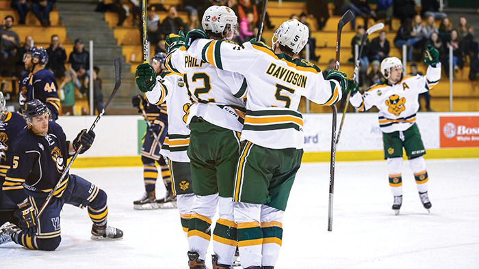 Moosomin’s Dawson Davidson spent four years playing with the University of Alberta Golden Bears and is now playing with Rungsted Seier in Denmark.<br />